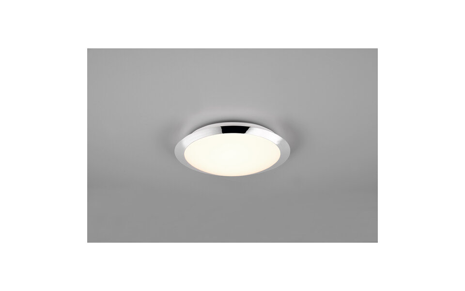 HLW LED LED Ceiling Light - Bathroom Light - Trion Hambert - 12W - Natural White 4000K - Splashproof IP44 - Round - Matte Chrome - Plastic HLW LED LED Ceiling Light - Bathroom Light - Trion Hambert - 12W - Natural White 4000K - Splashproof IP44 - Round - Matte Chrome - Plastic