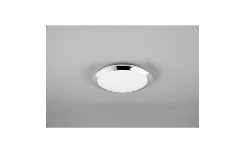 HLW LED LED Ceiling Light - Bathroom Light - Trion Hambert - 12W - Natural White 4000K - Splashproof IP44 - Round - Matte Chrome - Plastic HLW LED LED Ceiling Light - Bathroom Light - Trion Hambert - 12W - Natural White 4000K - Splashproof IP44 - Round - Matte Chrome - Plastic