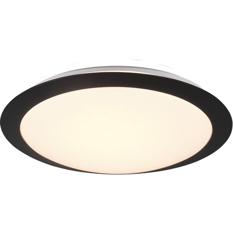LED Plafondlamp - Badkamerlamp - Trion Hambert - 12W - Natuurlijk Wit 4000K - Spatwaterdicht IP44 - Rond - Mat Zwart - Kunststof LED Plafondlamp - Badkamerlamp - Trion Hambert - 12W - Natuurlijk Wit 4000K - Spatwaterdicht IP44 - Rond - Mat Zwart - Kunststof