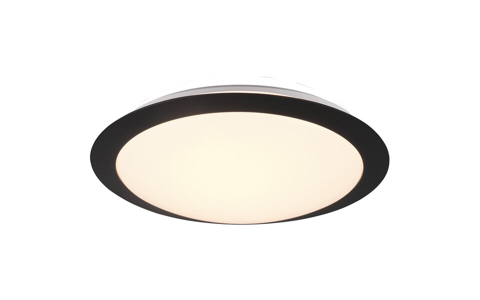 HLW LED LED Ceiling Light - Bathroom Light - Trion Hambert - 12W - Natural White 4000K - Splashproof IP44 - Round - Matte Black - Plastic HLW LED LED Ceiling Light - Bathroom Light - Trion Hambert - 12W - Natural White 4000K - Splashproof IP44 - Round - Matte Black - Plastic
