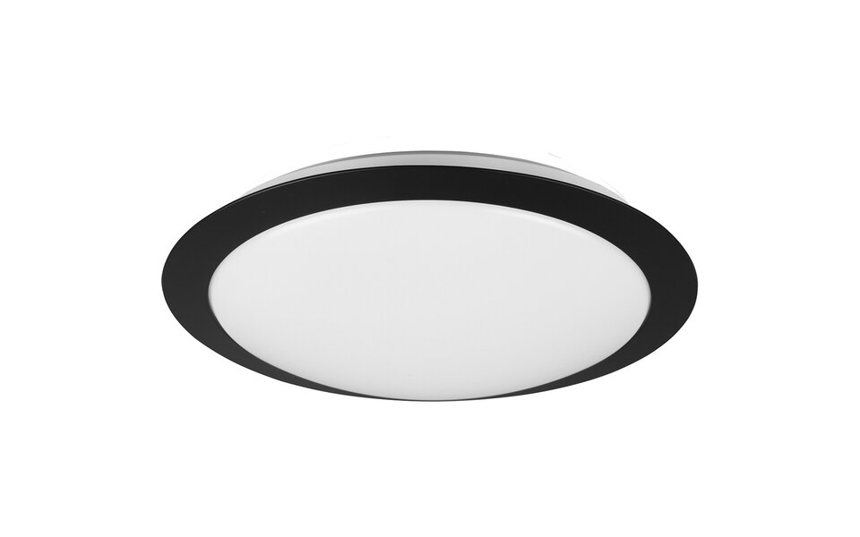 HLW LED LED Ceiling Light - Bathroom Light - Trion Hambert - 12W - Natural White 4000K - Splashproof IP44 - Round - Matte Black - Plastic HLW LED LED Ceiling Light - Bathroom Light - Trion Hambert - 12W - Natural White 4000K - Splashproof IP44 - Round - Matte Black - Plastic