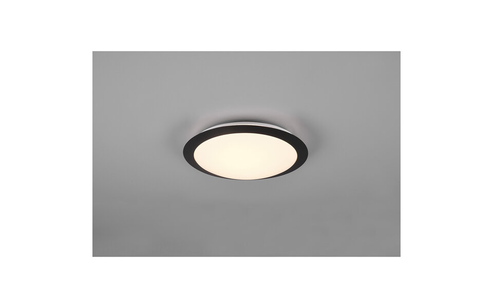HLW LED LED Ceiling Light - Bathroom Light - Trion Hambert - 12W - Natural White 4000K - Splashproof IP44 - Round - Matte Black - Plastic HLW LED LED Ceiling Light - Bathroom Light - Trion Hambert - 12W - Natural White 4000K - Splashproof IP44 - Round - Matte Black - Plastic