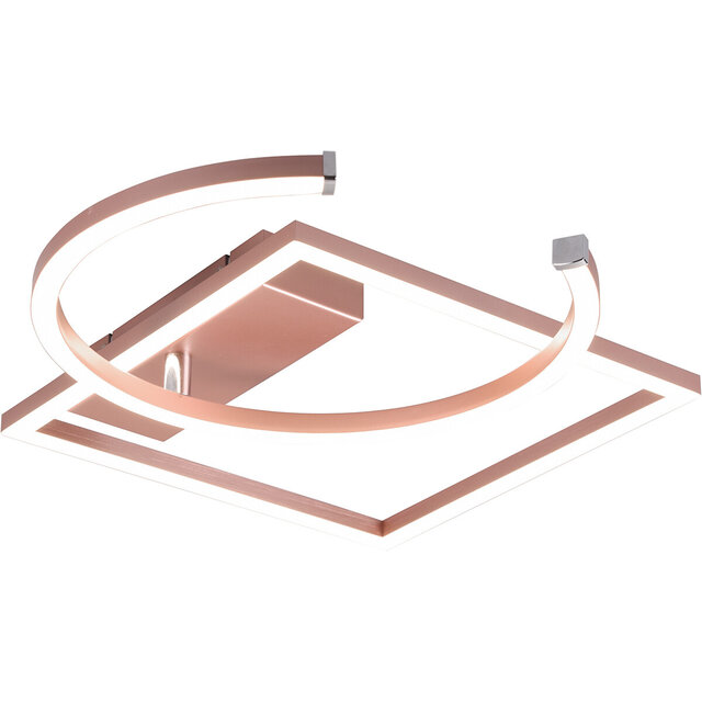 HLW LED LED Plafondlamp - Plafondverlichting - Trion Pivacci - 23.5W - Natuurlijk Wit 4000K - Dimbaar - Rechthoek - Mat Roségoud - Aluminium HLW LED LED Plafondlamp - Plafondverlichting - Trion Pivacci - 23.5W - Natuurlijk Wit 4000K - Dimbaar - Rechthoek - Mat Roségoud - Aluminium