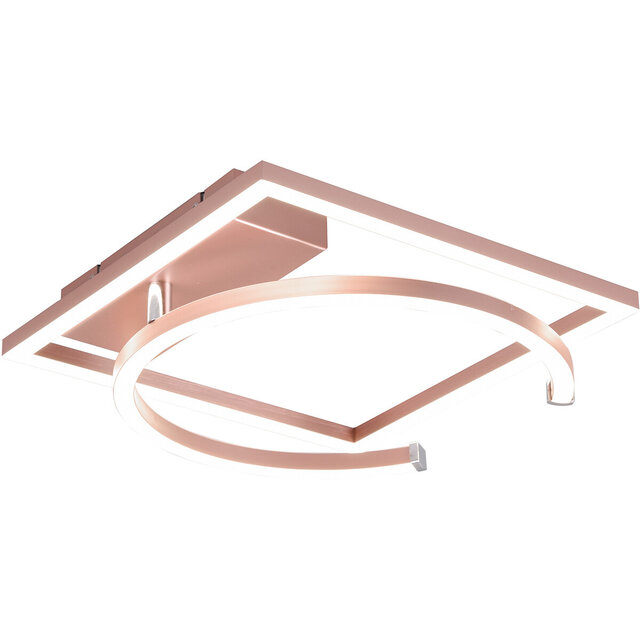 HLW LED LED Ceiling Lamp - Ceiling Lighting - Trion Pivacci - 23.5W - Natural White 4000K - Dimmable - Rectangular - Matte Rose Gold - Aluminum HLW LED LED Ceiling Lamp - Ceiling Lighting - Trion Pivacci - 23.5W - Natural White 4000K - Dimmable - Rectangular - Matte Rose Gold - Aluminum