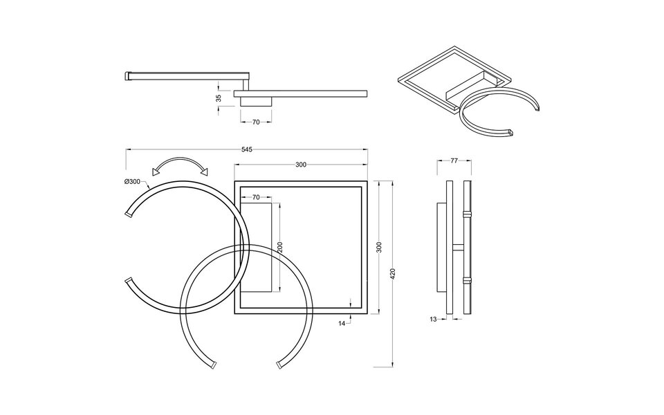HLW LED LED Ceiling Lamp - Ceiling Lighting - Trion Pivacci - 23.5W - Natural White 4000K - Dimmable - Rectangular - Matte Rose Gold - Aluminum HLW LED LED Ceiling Lamp - Ceiling Lighting - Trion Pivacci - 23.5W - Natural White 4000K - Dimmable - Rectangular - Matte Rose Gold - Aluminum
