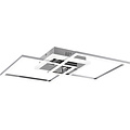 LED Plafondlamp - Plafondverlichting - Trion Venda - 25W - Natuurlijk Wit 4000K - Dimbaar - Vierkant - Mat Chroom - Aluminium