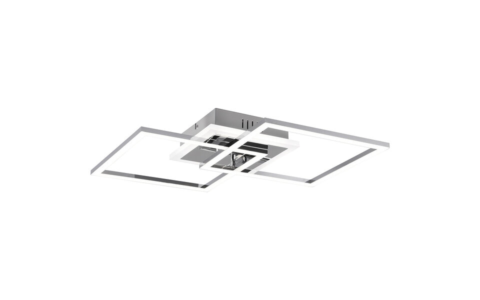 HLW LED LED Plafondlamp - Plafondverlichting - Trion Venda - 25W - Natuurlijk Wit 4000K - Dimbaar - Vierkant - Mat Chroom - Aluminium