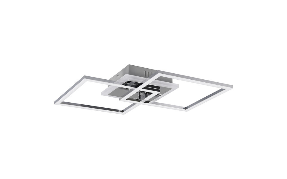 HLW LED LED Plafondlamp - Plafondverlichting - Trion Venda - 25W - Natuurlijk Wit 4000K - Dimbaar - Vierkant - Mat Chroom - Aluminium