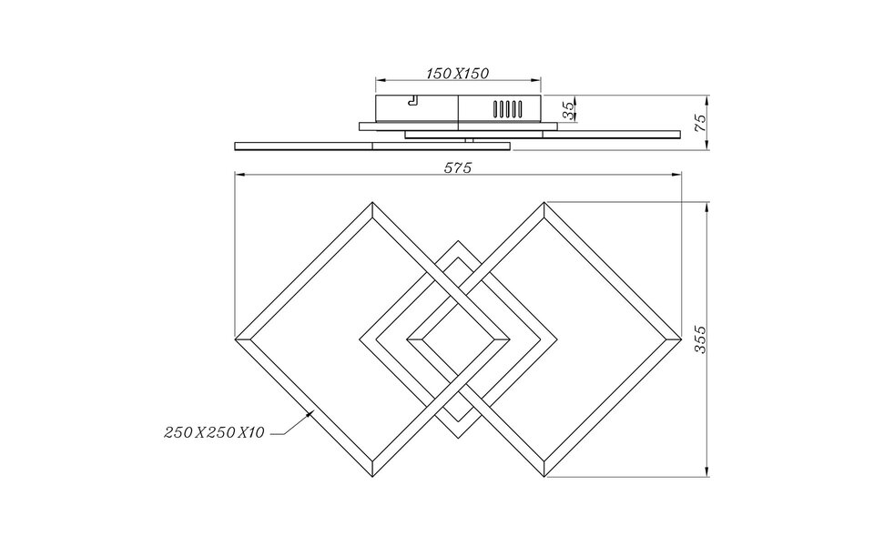 HLW LED LED Ceiling Light - Ceiling Lighting - Trion Venda - 25W - Natural White 4000K - Dimmable - Square - Matte Chrome - Aluminum