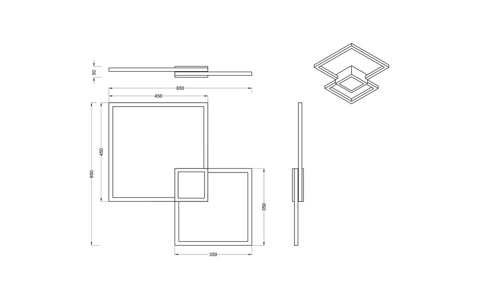 HLW LED LED Ceiling Light - Trion Hydro - 28W - Natural White 4000K - Dimmable - Square - Matte White - Aluminum