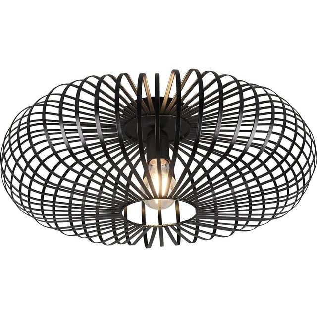 Trion Johy industrieel LED plafondlamp 50 cm mat zwart Verlichting per ruimte