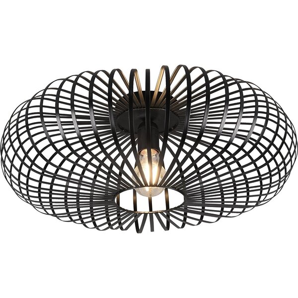 HLW LED LED Plafondlamp - Plafondverlichting - Trion Johy - E27 Fitting - Rond - Industrieel - Mat Zwart - Aluminium - 50cm HLW LED LED Plafondlamp - Plafondverlichting - Trion Johy - E27 Fitting - Rond - Industrieel - Mat Zwart - Aluminium - 50cm