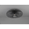 HLW LED LED Ceiling Light - Ceiling Lighting - Trion Johy - E27 Fitting - Round - Industrial - Matte Black - Aluminum - 50cm