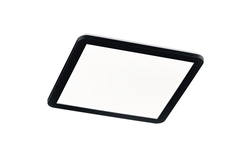 HLW LED LED Plafondlamp - Trion Campill - 22W - Warm Wit 3000K - Spatwaterdicht IP44 - Dimbaar - Vierkant - Mat Zwart - Kunststof