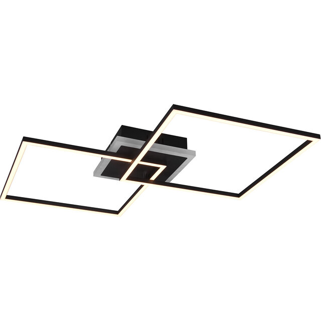 mat zwarte ronde LED-plafondlamp 35,5W met 3880 lumen warm wit licht en RGBW-dimbaar
