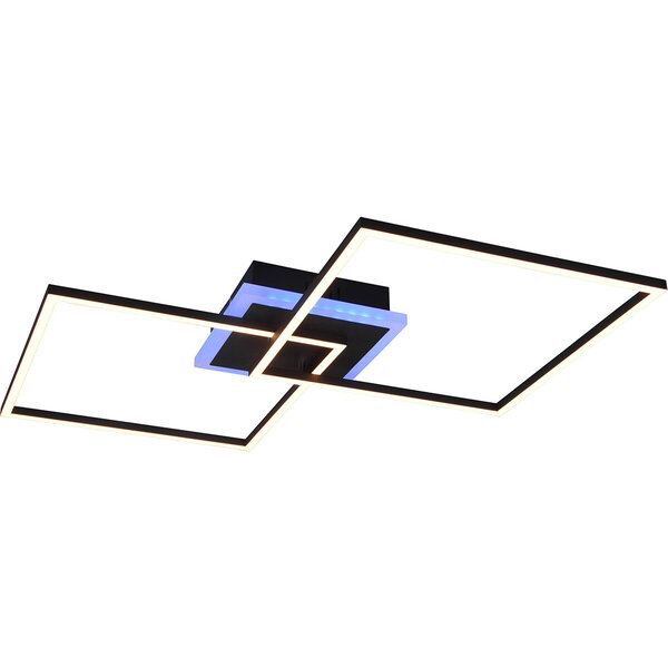 HLW LED LED Plafondlamp - Trion Aruba - 35.5W - RGBW - Dimbaar - Afstandsbediening - Vierkant - Mat Zwart - Aluminium HLW LED LED Plafondlamp - Trion Aruba - 35.5W - RGBW - Dimbaar - Afstandsbediening - Vierkant - Mat Zwart - Aluminium