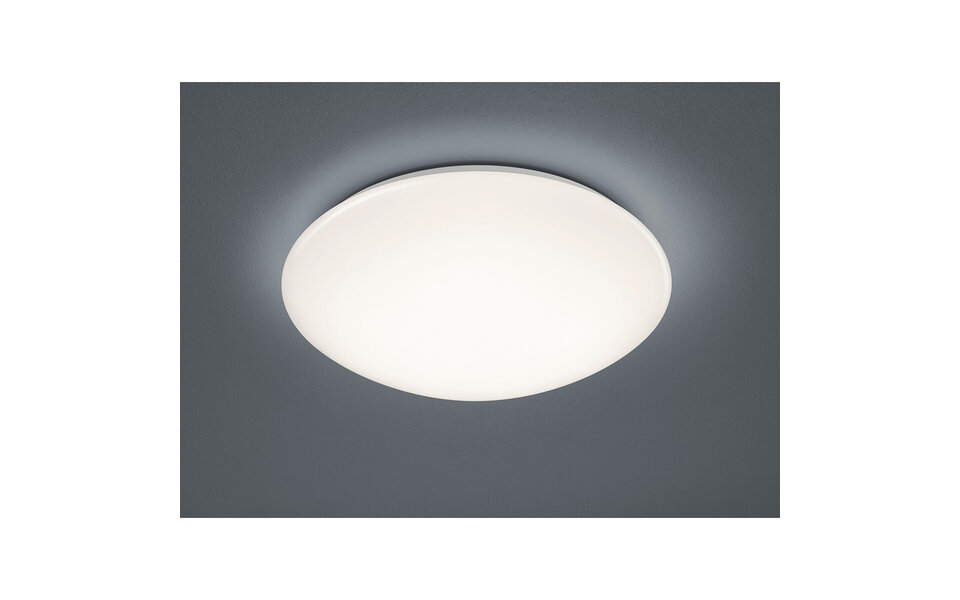 HLW LED LED Plafondlamp - Badkamerlamp - Trion Paula - 15W - Spatwaterdicht IP44 - Warm Wit 3000K - Rond - Mat Wit - Kunststof