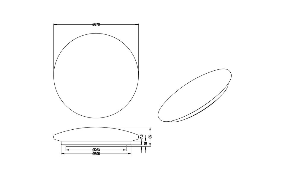 HLW LED LED Ceiling Light - Bathroom Light - Trion Paula - 15W - Splashproof IP44 - Warm White 3000K - Round - Matte White - Plastic