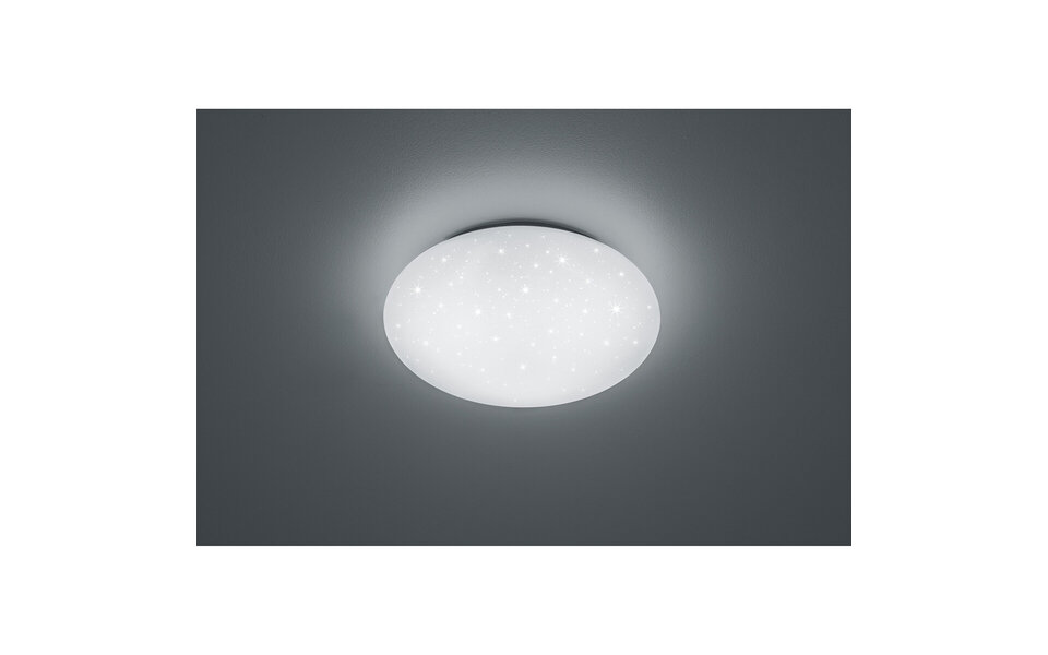 HLW LED LED Plafondlamp - Badkamerlamp - Trion Paula - 15W - Spatwaterdicht IP44 - Natuurlijk Wit 4000K - Sterlicht - Rond - Mat Wit - Kunststof