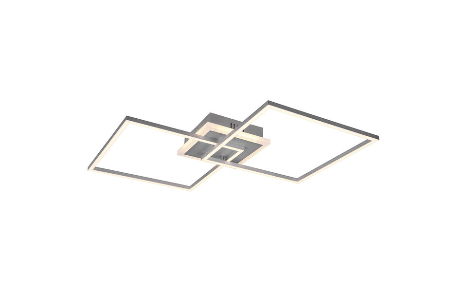 HLW LED LED Ceiling Light - Trion Aruba - 35.5W - RGBW - Dimmable - Remote Control - Square - Matte Titanium - Aluminum