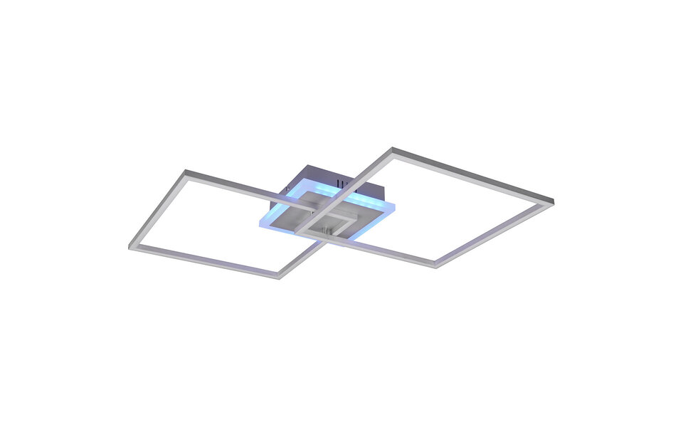 HLW LED LED Ceiling Light - Trion Aruba - 35.5W - RGBW - Dimmable - Remote Control - Square - Matte Titanium - Aluminum