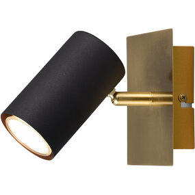 LED wandspot Trion Milona mat zwart/goud - GU10 LED wandspot Trion Milona mat zwart/goud - GU10