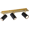 Trion Milona LED ceiling spotlight 3-light Matte Black/Gold Ø480mm