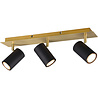 Trion Milona LED plafondspot 3-lichts Mat Zwart/Goud Ø480mm Binnenverlichting