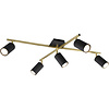 Trion Milona 5-light LED ceiling spotlight matte black/gold Ø77 cm Trion Milona 5-light LED ceiling spotlight matte black/gold Ø77 cm