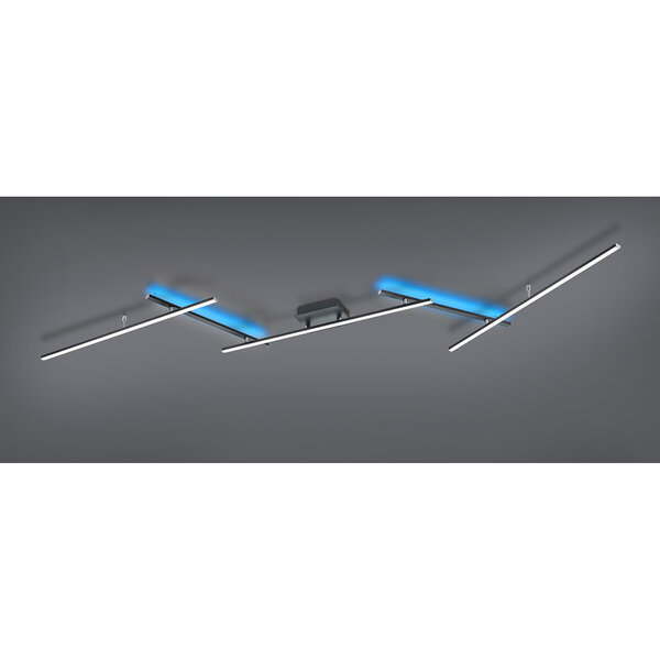 HLW LED LED Plafondlamp - Trion Ardino - 22W - Aanpasbare Kleur - RGBW - Dimbaar - Afstandsbediening - Rechthoek - Mat Zwart - Aluminium HLW LED LED Plafondlamp - Trion Ardino - 22W - Aanpasbare Kleur - RGBW - Dimbaar - Afstandsbediening - Rechthoek - Mat Zwart - Aluminium