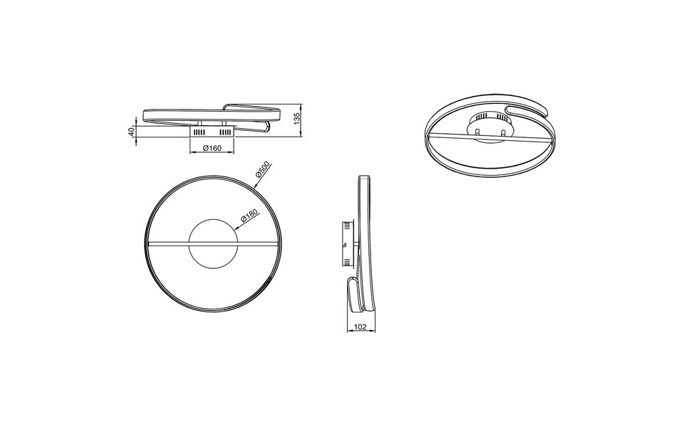 HLW LED LED Ceiling Light - Ceiling Lighting - Trion Prigon - 37W - Natural White 4000K - Dimmable - Round - Gloss Chrome - Aluminum