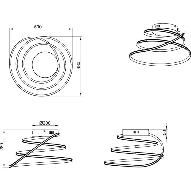 ronde dimbare LED plafondlamp 36W 5100 lumen neutraal wit licht chroomkleurig design
