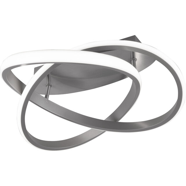 Trion Corcy LED plafondlamp 18W 2400lm mat nikkel, dimbaar Verlichting per ruimte