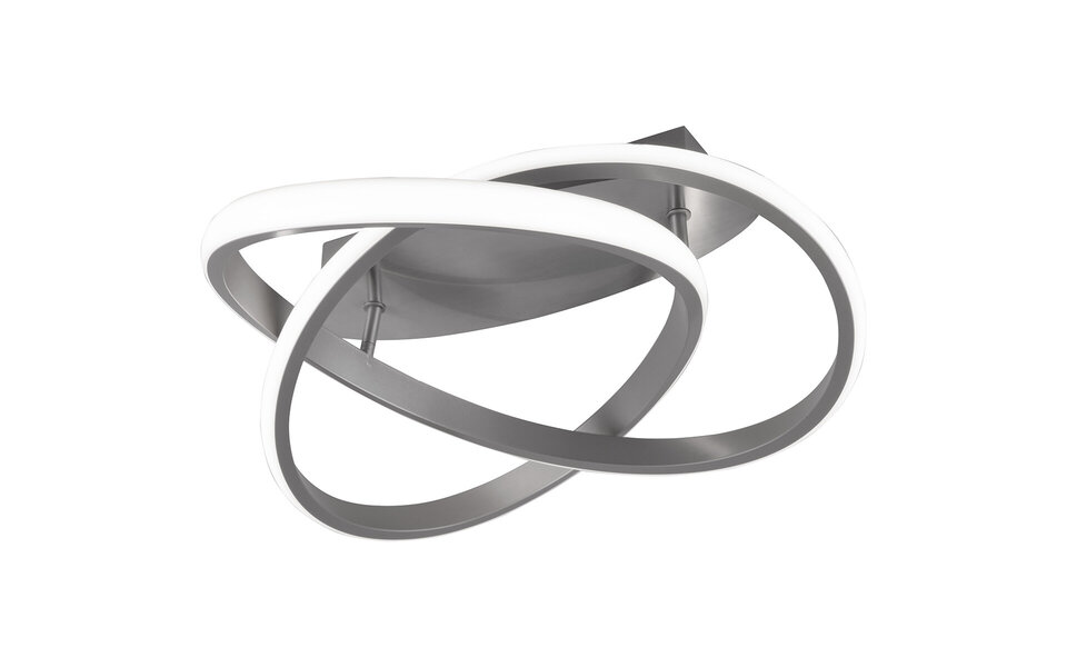 HLW LED LED Ceiling Lamp - Ceiling Lighting - Trion Corcy - 18W - Natural White 4000K - Dimmable - Round - Matte Nickel - Aluminum