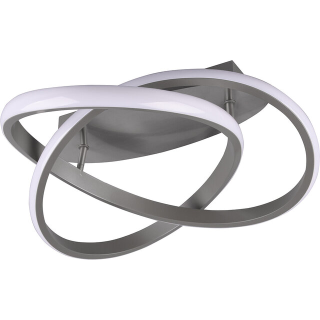 HLW LED LED Ceiling Lamp - Ceiling Lighting - Trion Corcy - 18W - Natural White 4000K - Dimmable - Round - Matte Nickel - Aluminum