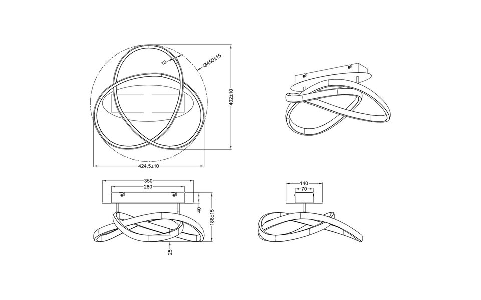 HLW LED LED Ceiling Lamp - Ceiling Lighting - Trion Corcy - 18W - Natural White 4000K - Dimmable - Round - Matte Nickel - Aluminum