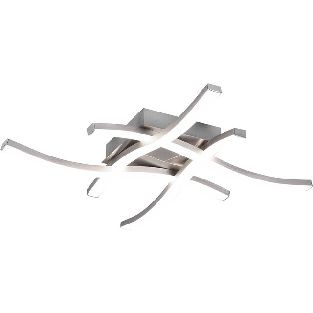 Trion Ritonu LED-plafondlamp 20W dimbaar mat nikkel 4000K Verlichting per ruimte