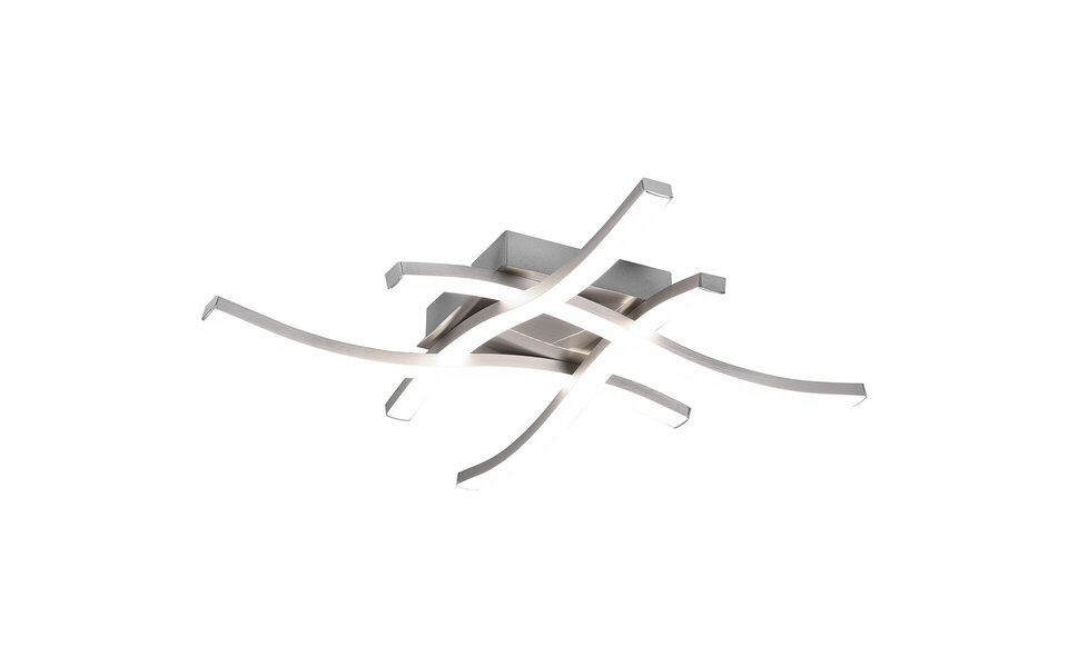 HLW LED LED Ceiling Lamp - Ceiling Lighting - Trion Ritonu - 20W - Natural White 4000K - Dimmable - Square - Matte Nickel - Aluminum