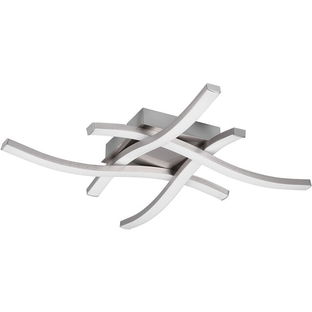 HLW LED LED Ceiling Lamp - Ceiling Lighting - Trion Ritonu - 20W - Natural White 4000K - Dimmable - Square - Matte Nickel - Aluminum