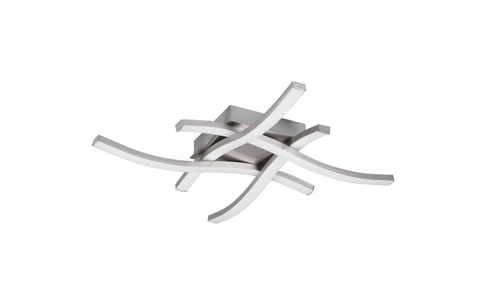 HLW LED LED Ceiling Lamp - Ceiling Lighting - Trion Ritonu - 20W - Natural White 4000K - Dimmable - Square - Matte Nickel - Aluminum