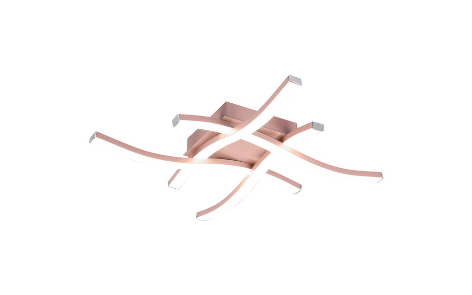 HLW LED LED Ceiling Light - Ceiling Lighting - Trion Ritonu - 20W - Natural White 4000K - Dimmable - Square - Matte Rose Gold - Aluminum