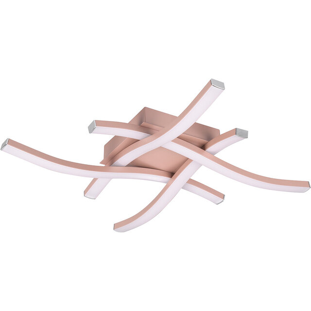 HLW LED LED Ceiling Light - Ceiling Lighting - Trion Ritonu - 20W - Natural White 4000K - Dimmable - Square - Matte Rose Gold - Aluminum