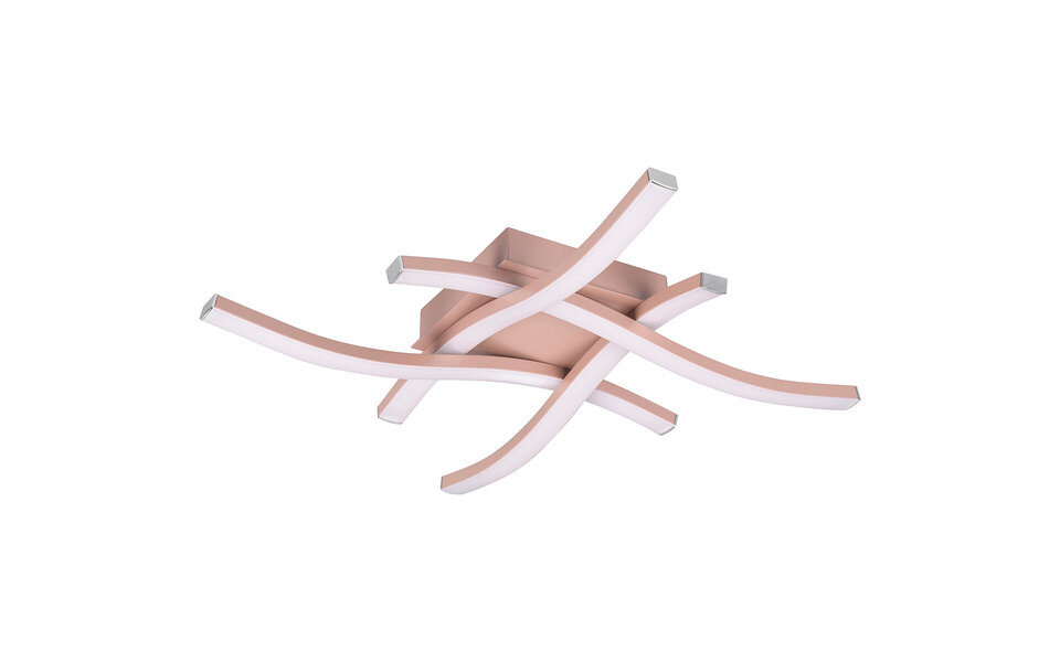 HLW LED LED Ceiling Light - Ceiling Lighting - Trion Ritonu - 20W - Natural White 4000K - Dimmable - Square - Matte Rose Gold - Aluminum