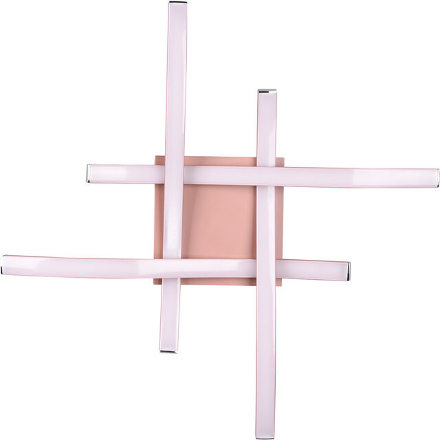 HLW LED LED Plafondlamp - Plafondverlichting - Trion Ritonu - 20W - Natuurlijk Wit 4000K - Dimbaar - Vierkant - Mat Roségoud - Aluminium