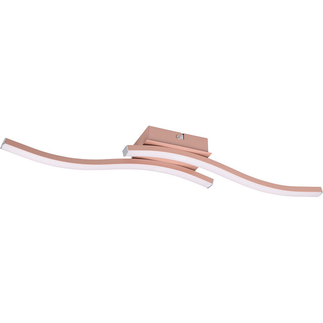 HLW LED LED Plafondlamp - Plafondverlichting - Trion Ritonu - 10W - Natuurlijk Wit 4000K - Dimbaar - Rechthoek - Mat Roségoud - Aluminium