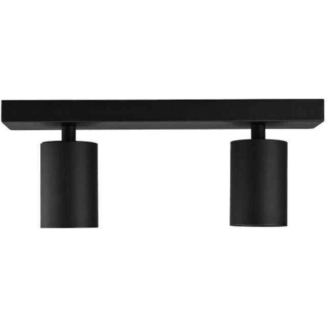 HLW LED LED Plafondspot - Brinton Betin - GU10 Fitting - 2-lichts - Rond - Mat Zwart - Kantelbaar - Aluminium - Philips - CorePro 830 36D - 9.2W - Warm Wit 3000K