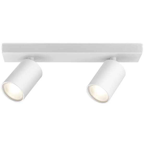 HLW LED LED Plafondspot - Brinton Betin - GU10 Fitting - 2-lichts - Rond - Mat Wit - Kantelbaar - Aluminium - Philips - CorePro 830 36D - Dimbaar - 10W - Warm Wit 3000K HLW LED LED Plafondspot - Brinton Betin - GU10 Fitting - 2-lichts - Rond - Mat Wit - Kantelbaar - Aluminium - Philips - CorePro 830 36D - Dimbaar - 10W - Warm Wit 3000K