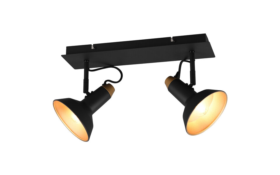 HLW LED LED Plafondspot - Trion Rollo - E14 Fitting - 2-lichts - Rechthoek - Mat Zwart - Aluminium HLW LED LED Plafondspot - Trion Rollo - E14 Fitting - 2-lichts - Rechthoek - Mat Zwart - Aluminium