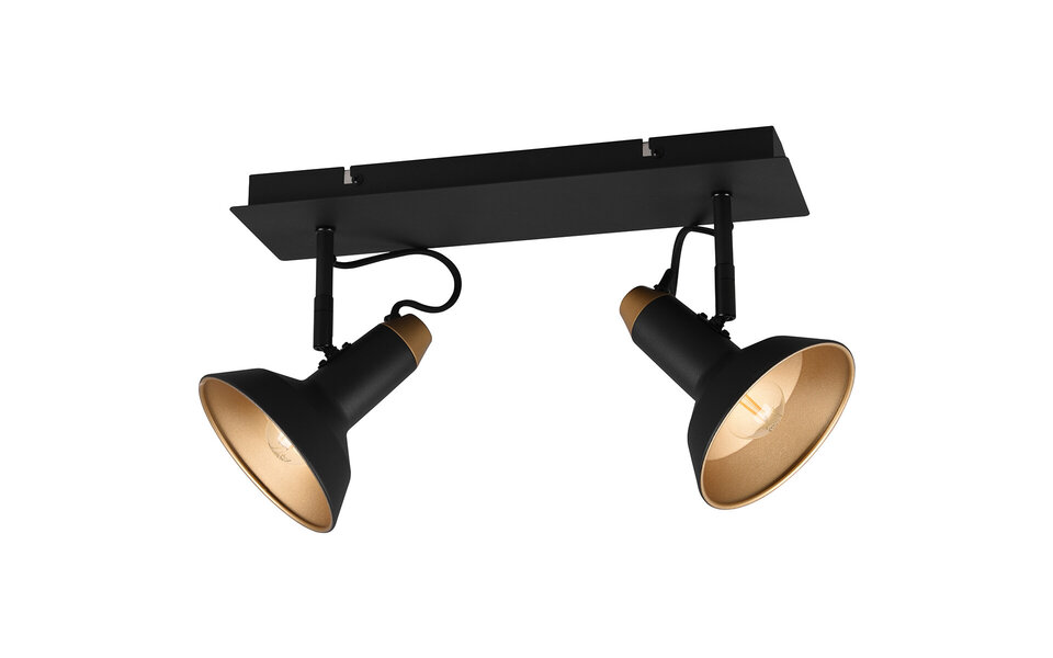 HLW LED LED Ceiling Spotlight - Trion Rollo - E14 Fitting - 2-light - Rectangular - Matte Black - Aluminum