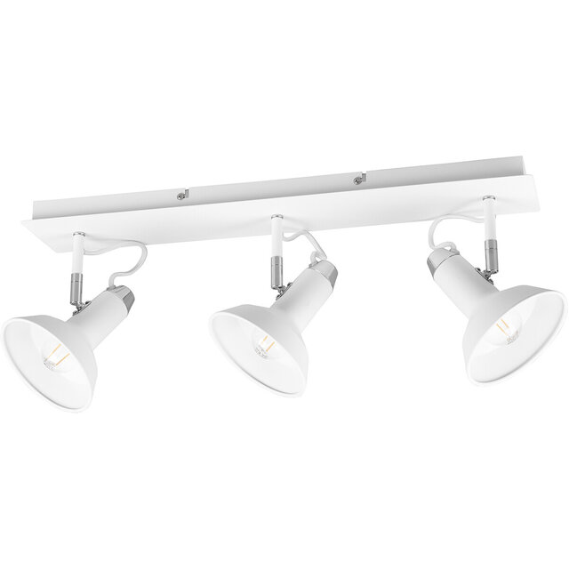 Mat witte Trion Rollo LED plafondspot met 3 verstelbare lichtpunten en E14 fitting tot 10W wit licht Mat witte Trion Rollo LED plafondspot met 3 verstelbare lichtpunten en E14 fitting tot 10W wit licht